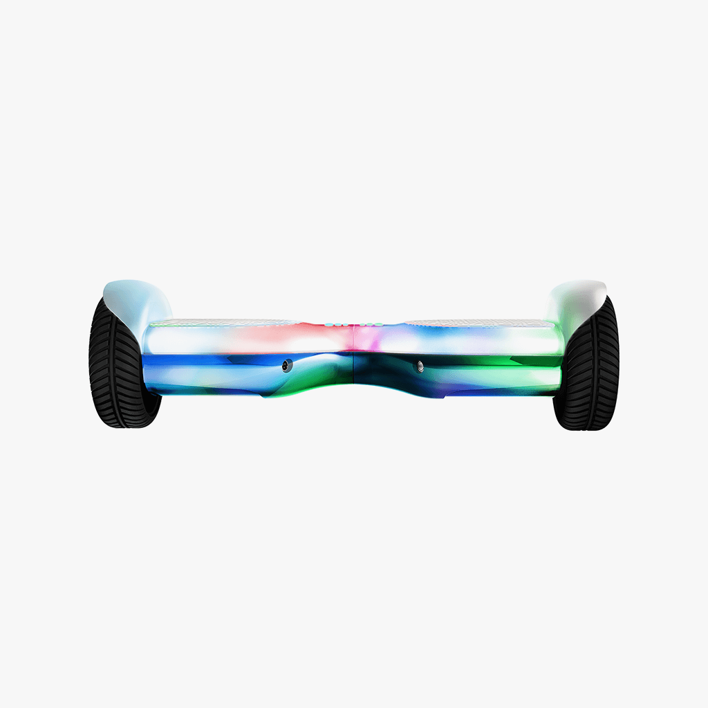 rear view of iridescent plasma hoverboard