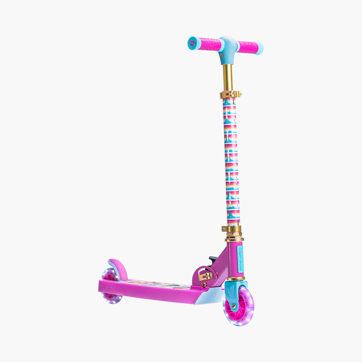 Princess kick scooter facing to the right and angled diagonally