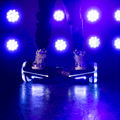 close up of feet on the rave hoverboard