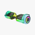angled view of iridescent rave hoverboard