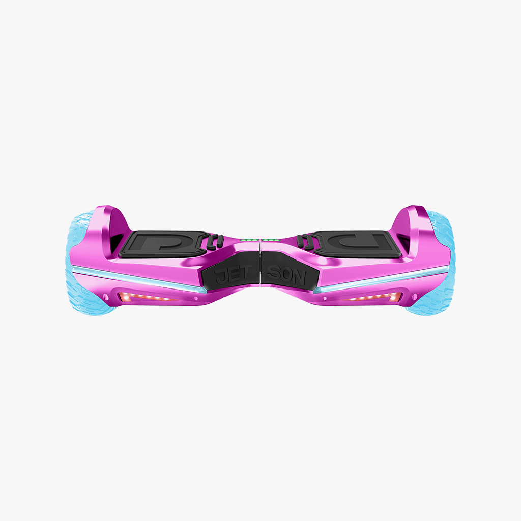 front view of pink rave hoverboard