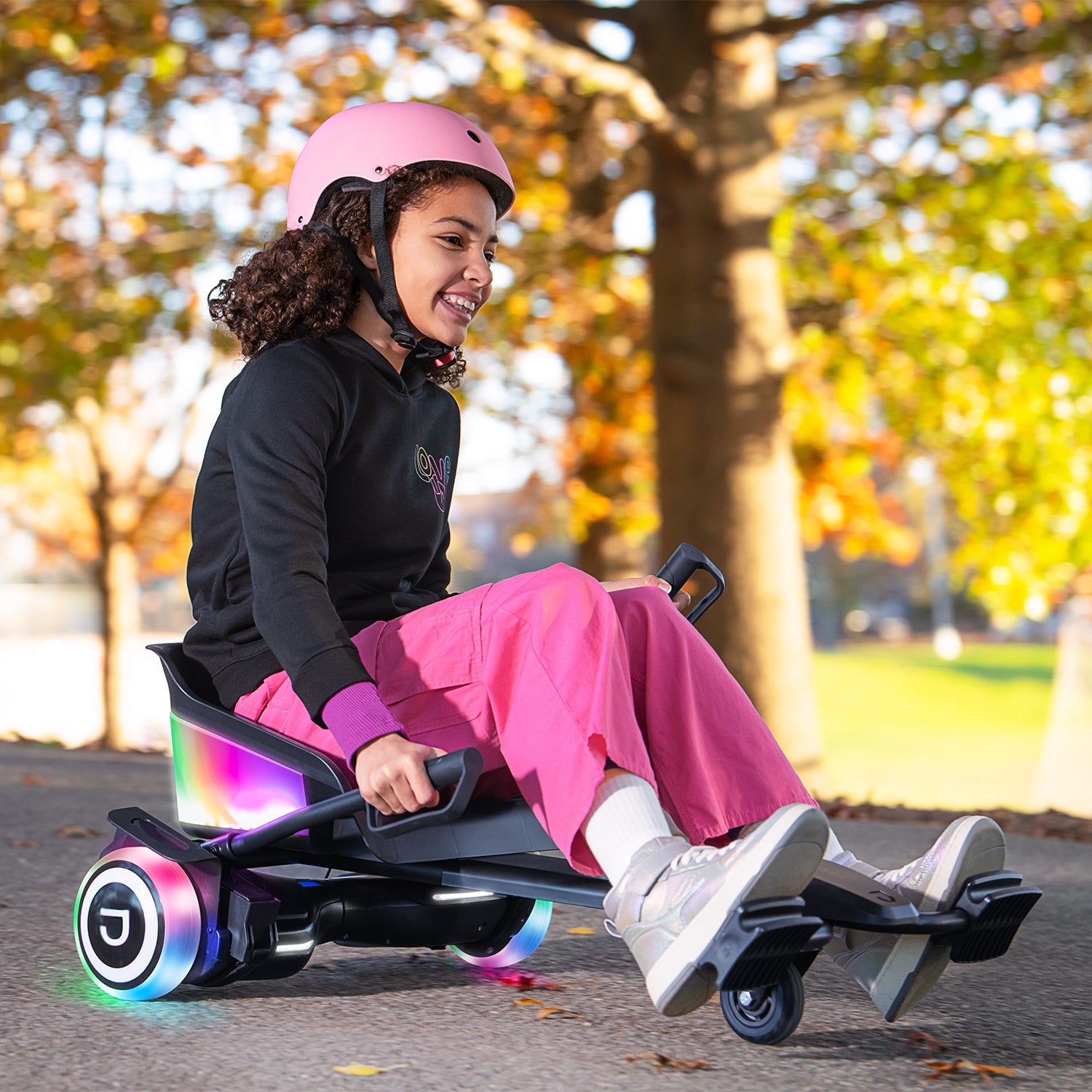 girl steering with the handles on remix jetkart combo