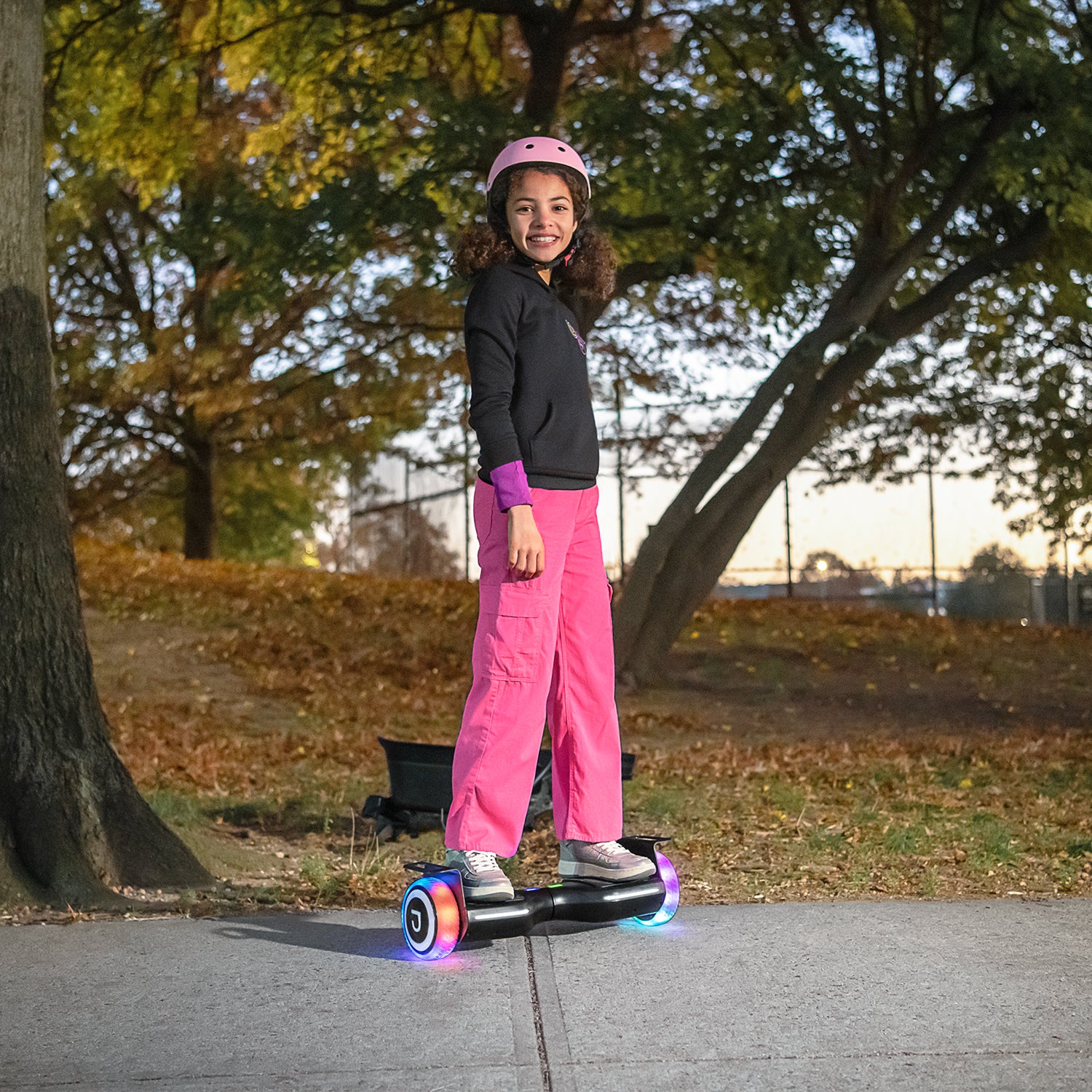 girl riding hoverboard portion of remix jetkart combo
