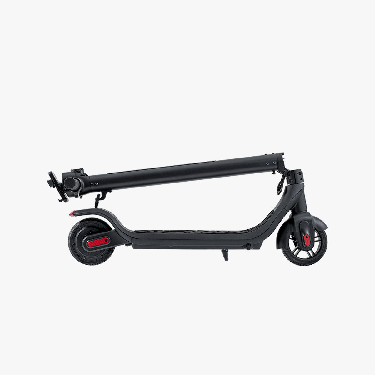 folded Rhythm e-scooter with kickstand down
