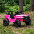 pink safara ride-on parked on a lawn