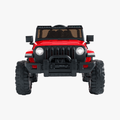 straight on view of red safara ride-on