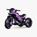 front view of the Trooper Ride On in purple angled to the left