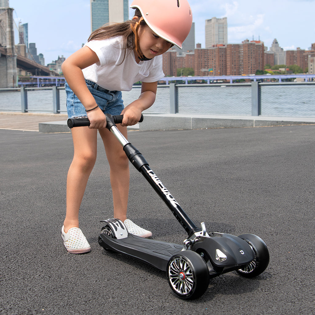 kid folding triton kick scooter handlebar down