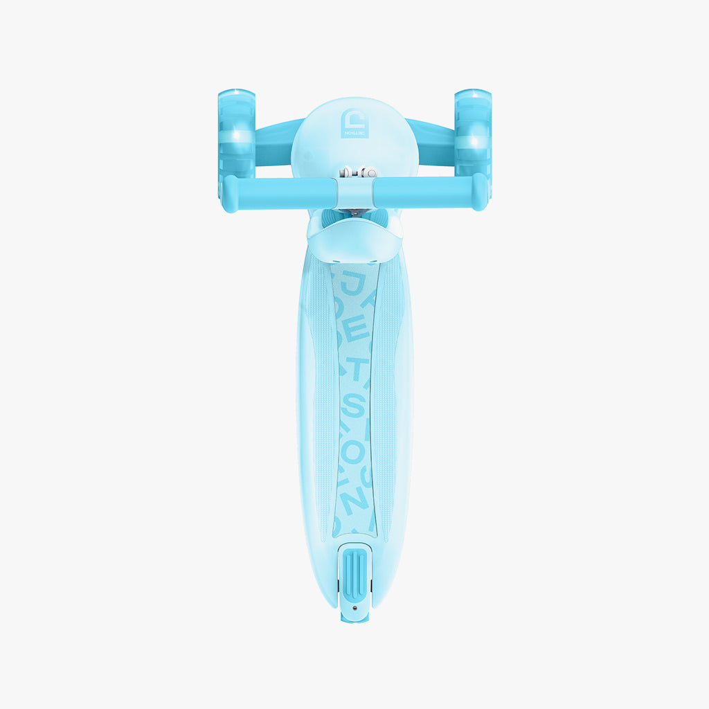 overhead view of the scooter with the lights off
