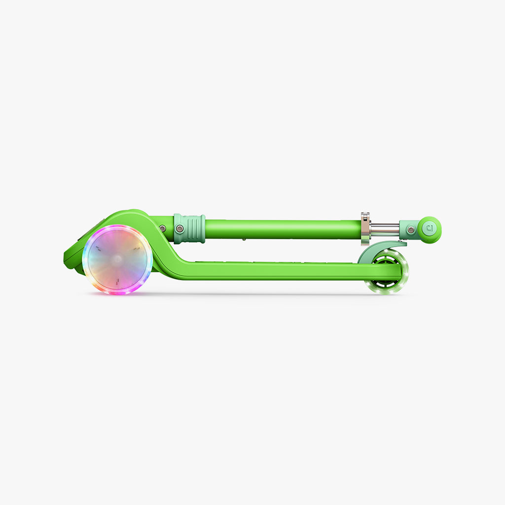 green jetson bloom kick scooter folded in half