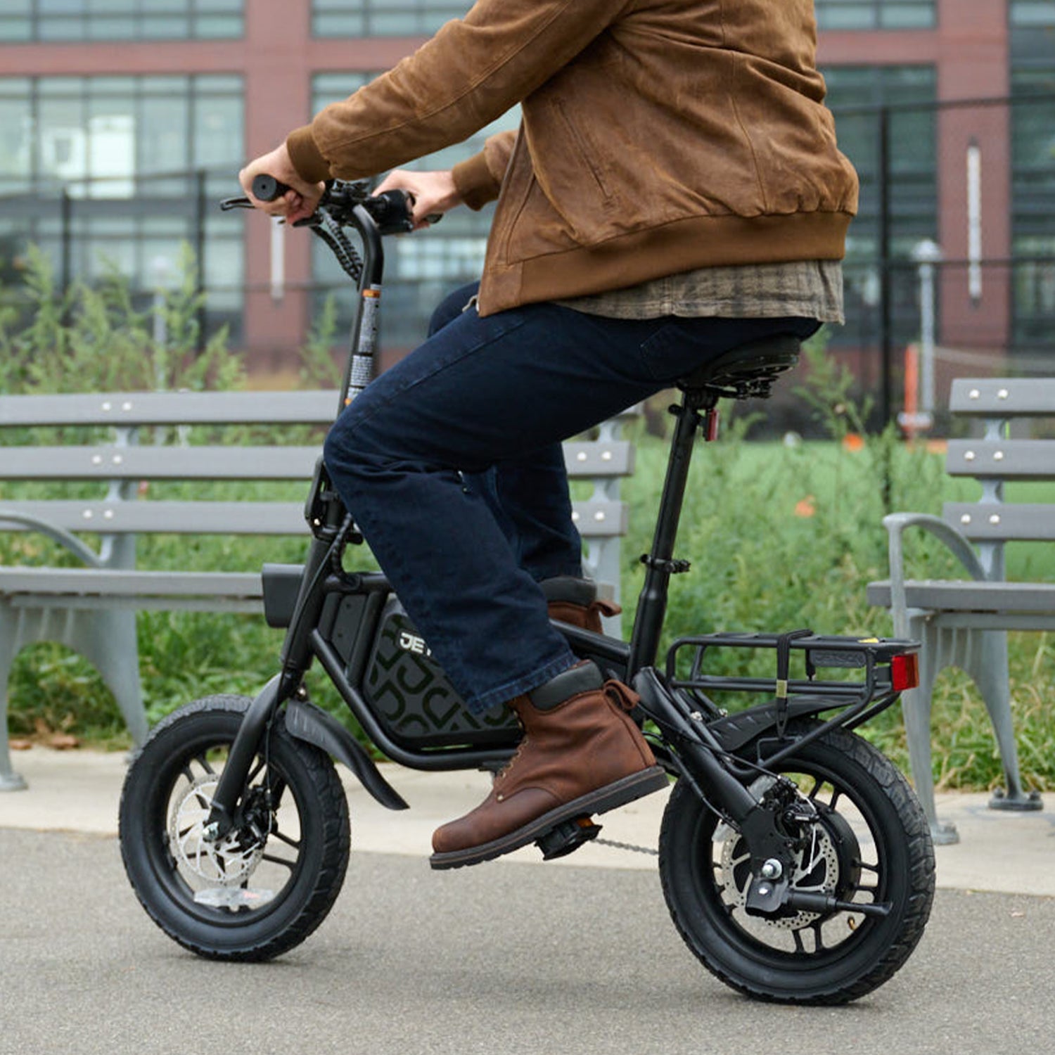 person riding bolt pro max electric bike