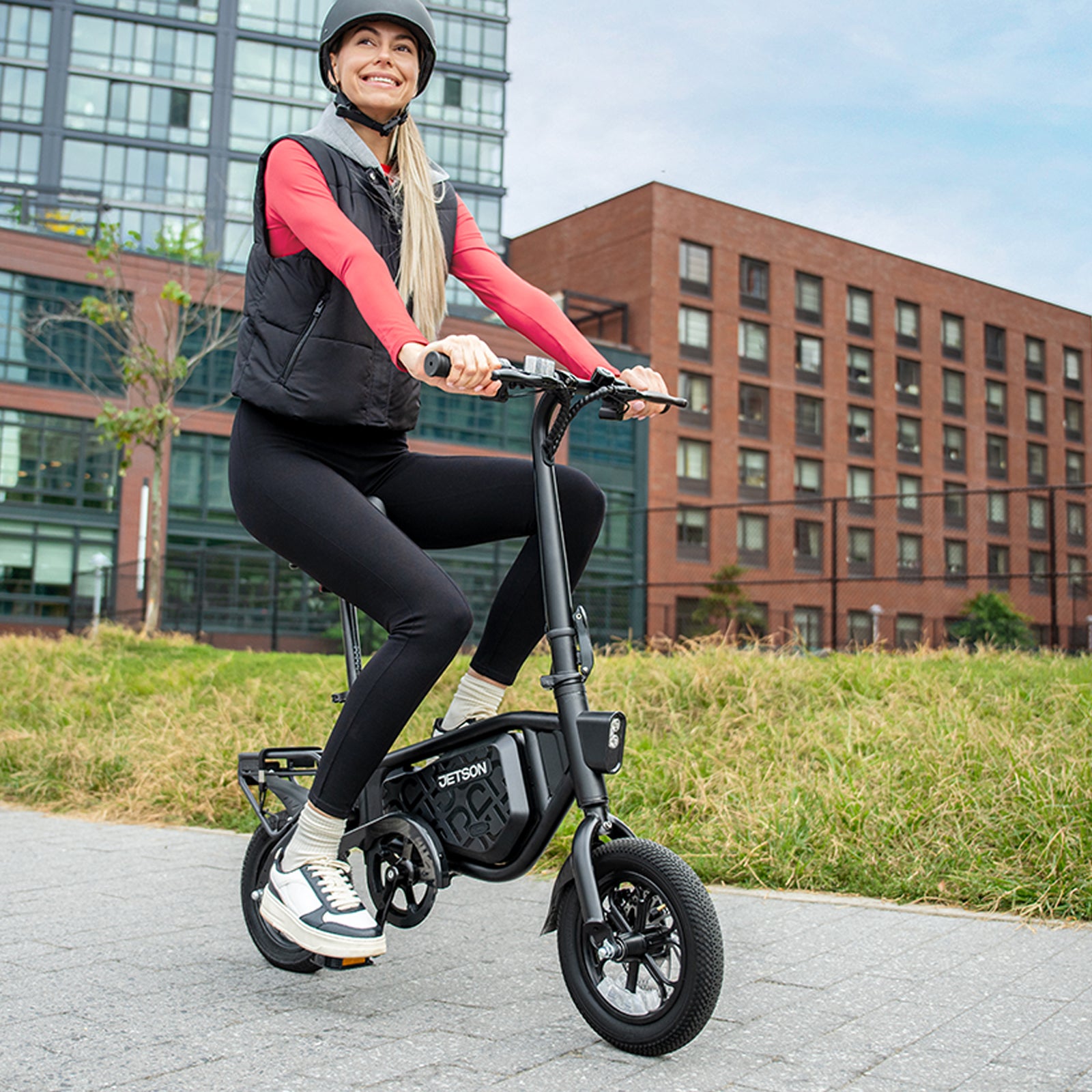 woman riding bolt pro x electric bike