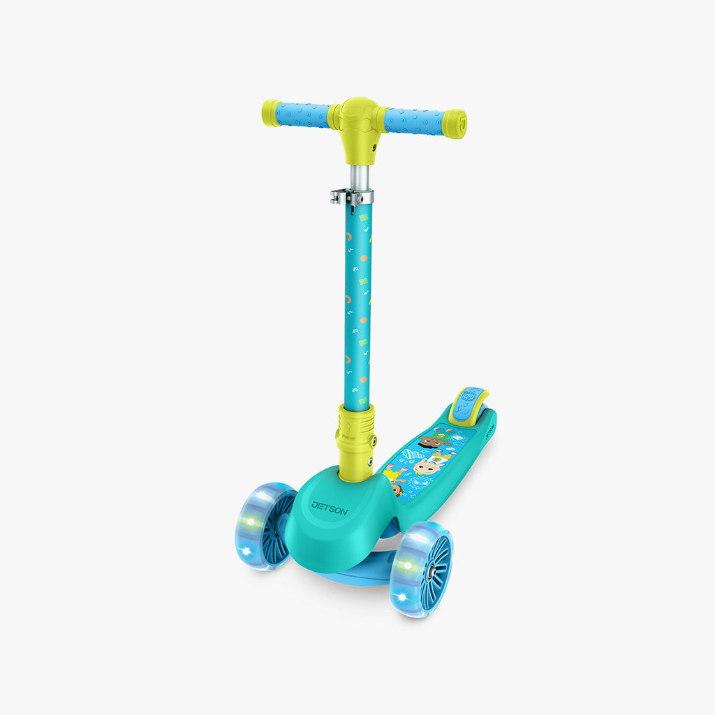 cocomelon kick scooter facing on an angle