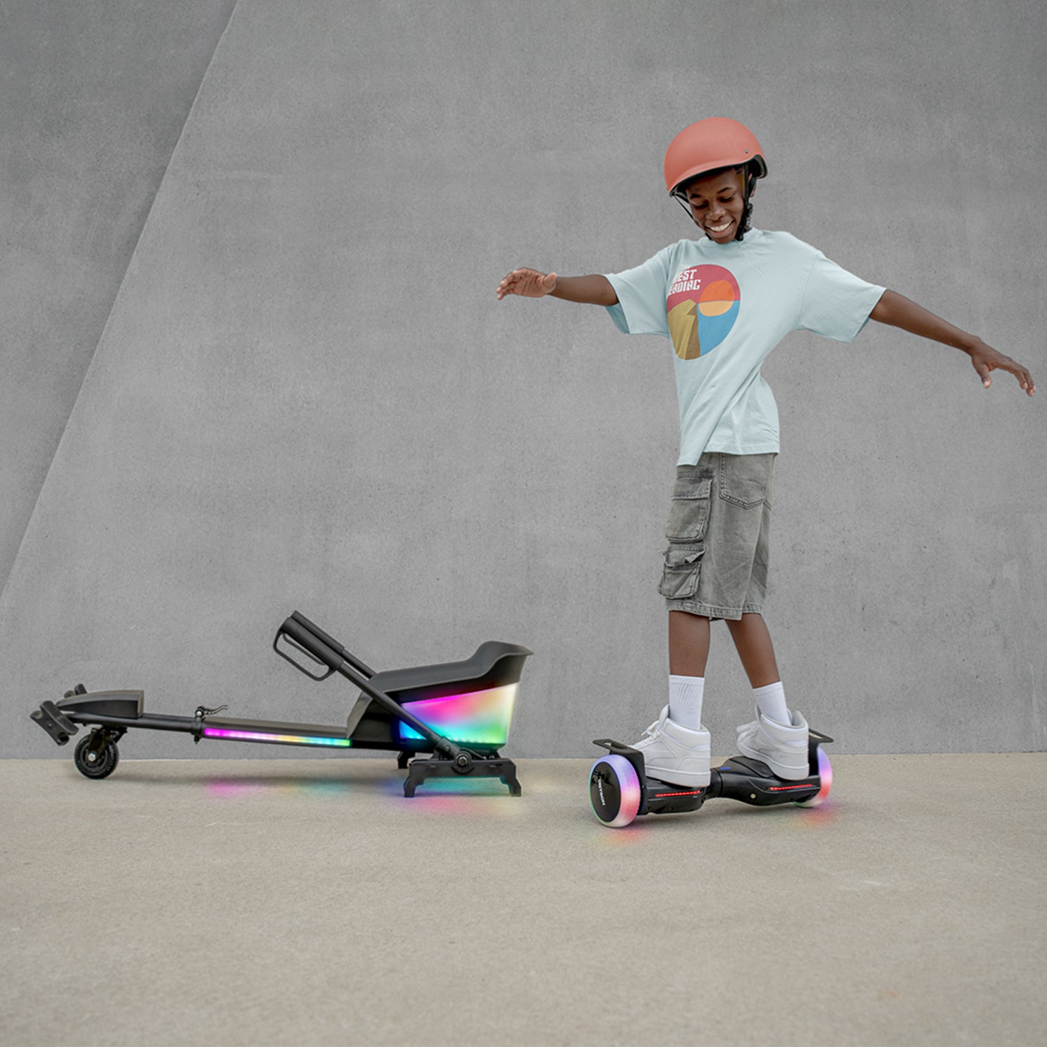 kid riding hoverboard