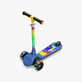 angled view of rainbow color crayola kick scooter