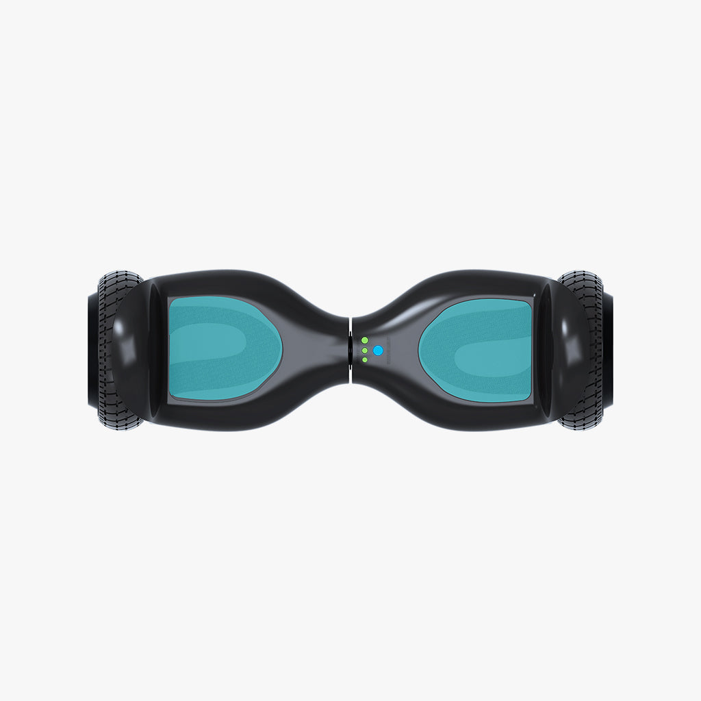 overhead view of black dash hoverboard