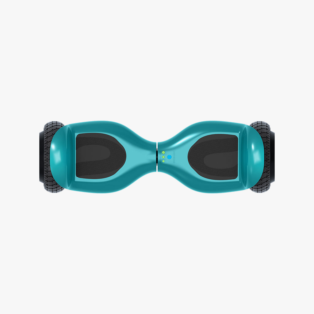 overhead view of teal dash hoverboard