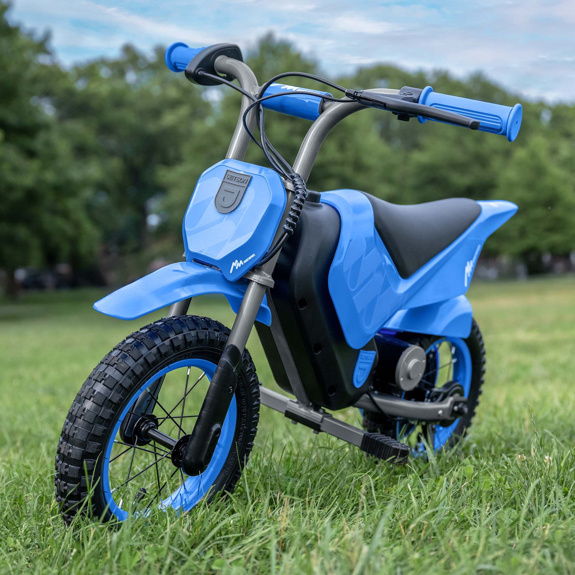 fort electric ride on parked in a field