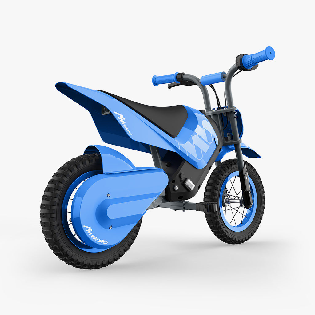 closer view of rear right of blue fort ride-on