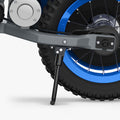 close up of kickstand on blue fort ride-on