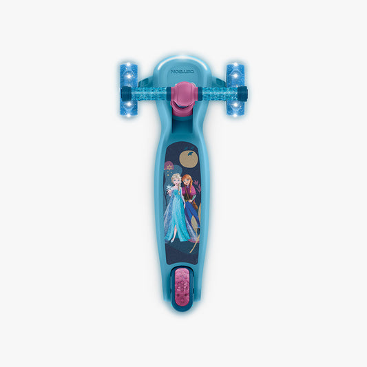 top view of the frozen kick scooter deck featuring anna and elsa