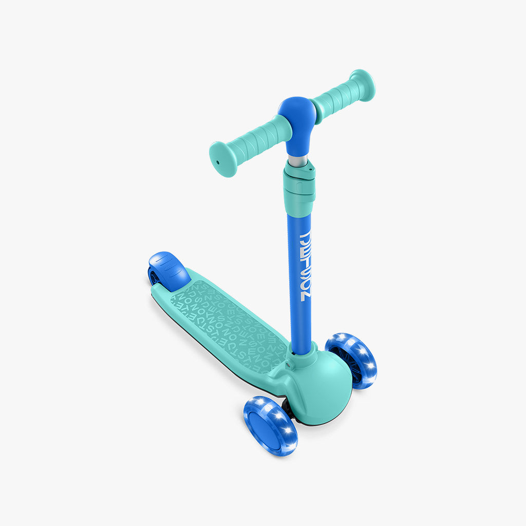 blue gem kick scooter facing diagonally right