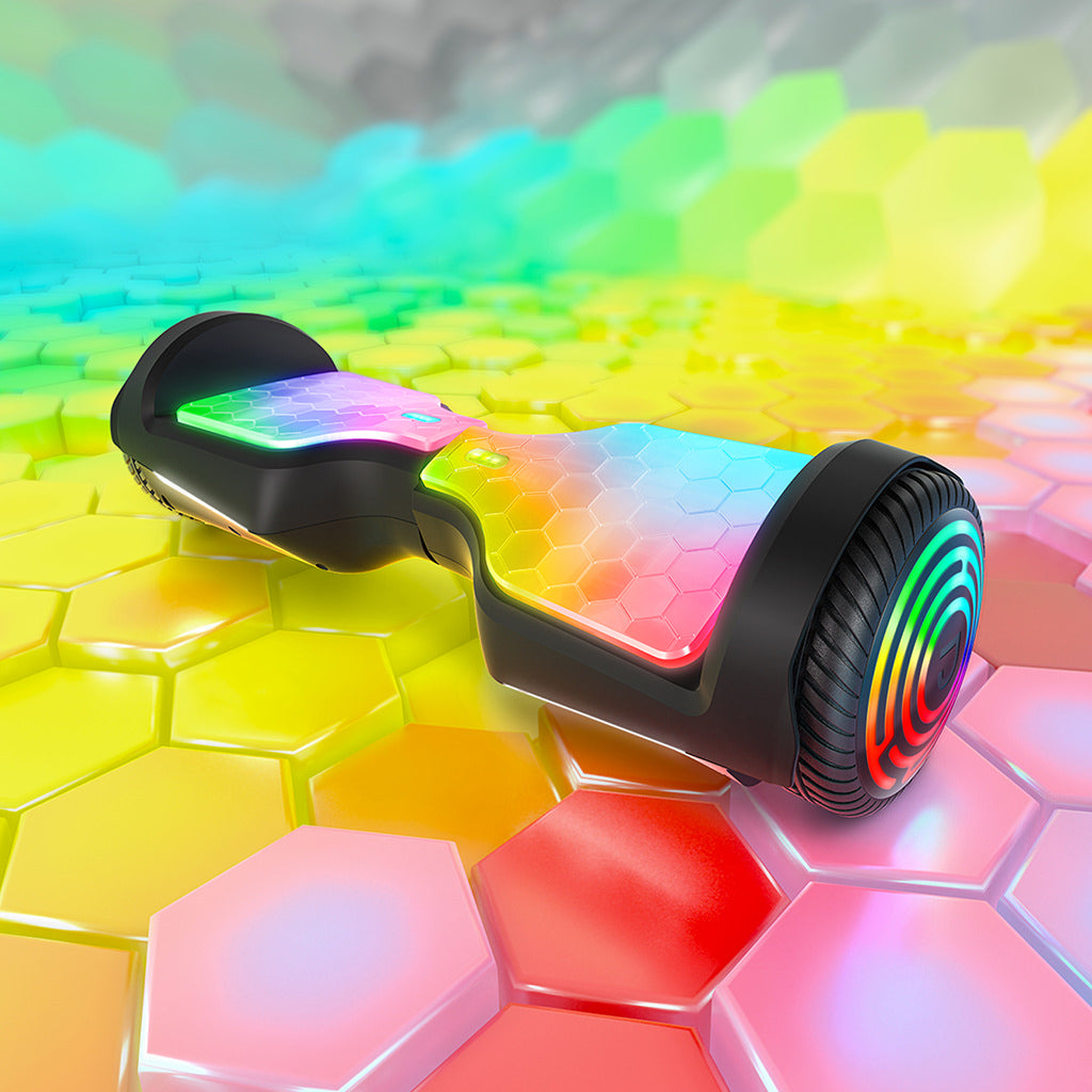 rainbow lit up lumino hoverboard