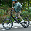 kid riding light rider bmx bike on the road