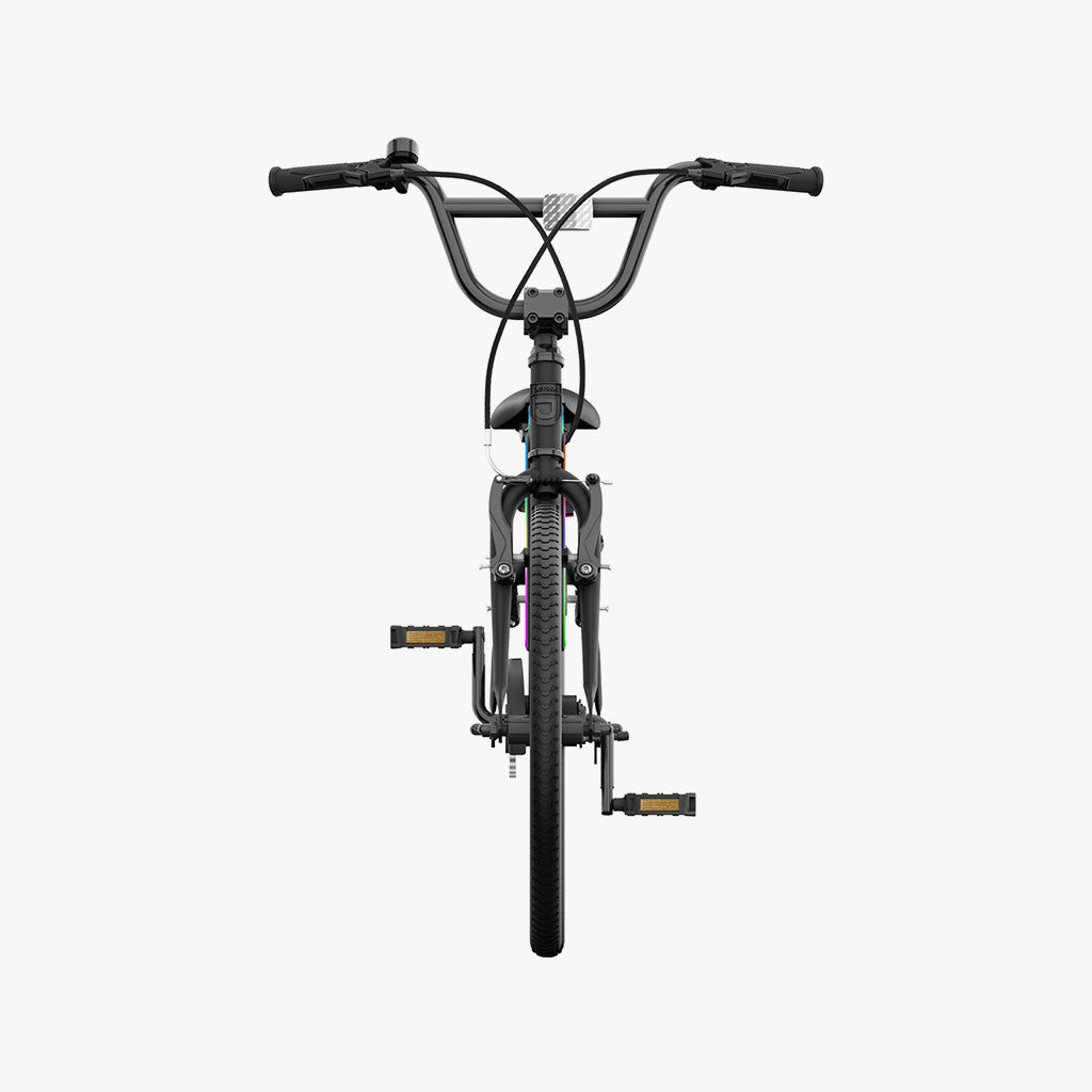 front facing view of light rider 20 bmx style bike