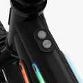 close up of power button on light rider 20 bmx style bike