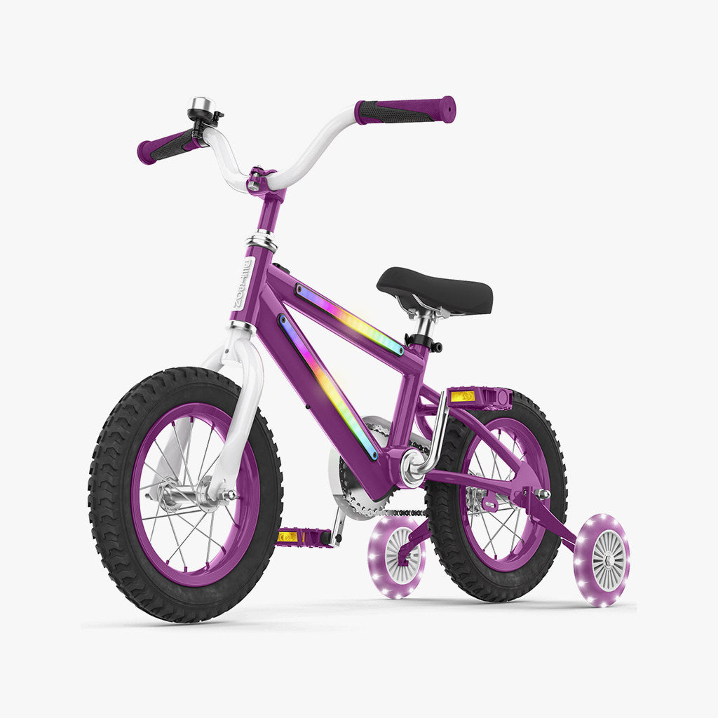 purple jetson light rider bike facing to the left on a diagonal