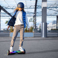 kid riding lyra hoverboard outside