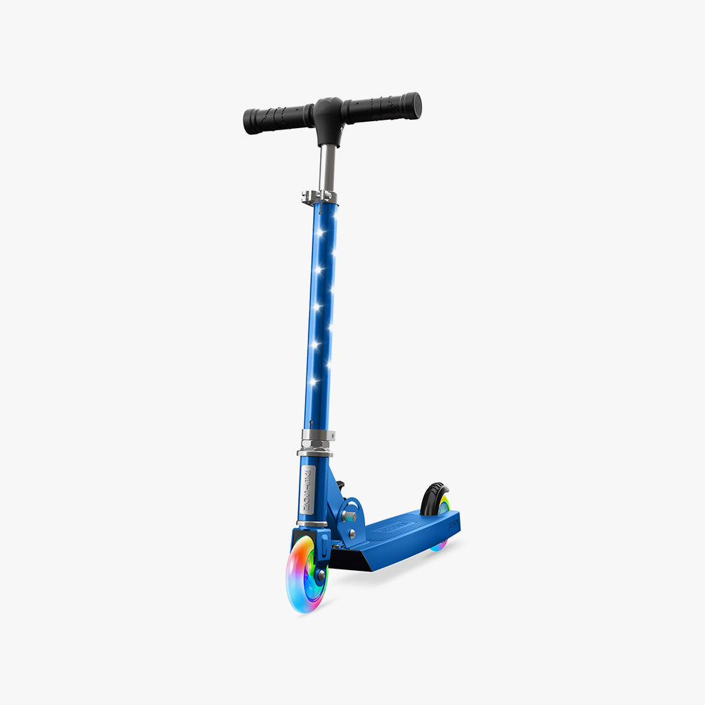 front view of blue moonbeam kick scooter