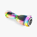 diagonal view of the white pixel light up hoverboard