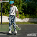 kid riding ring balance board