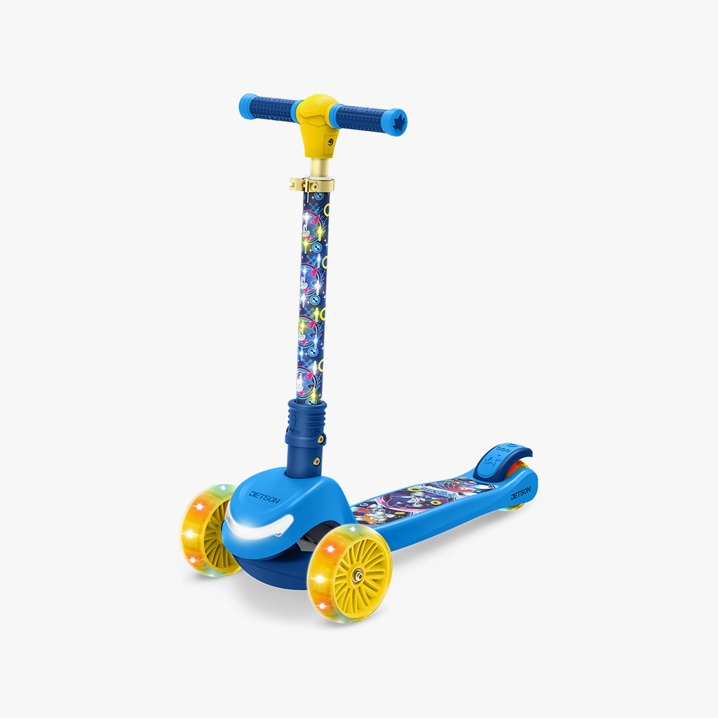 version 2 of sonic kick scooter facing forward on a diagonal