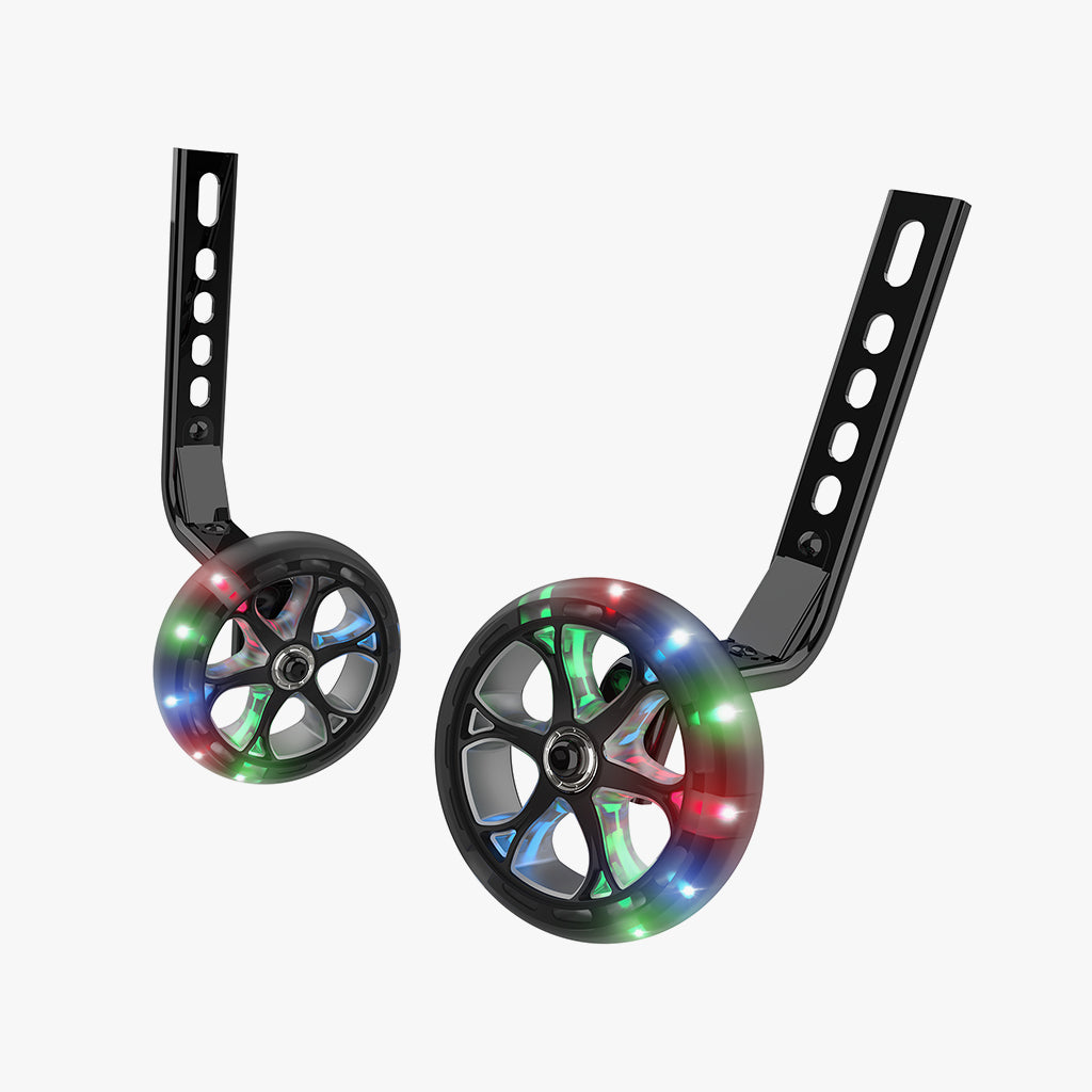 two light up spark training wheels