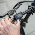 close up of display on Venture electric bike handlebar