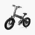 warren electric bike facing forward with headlight on