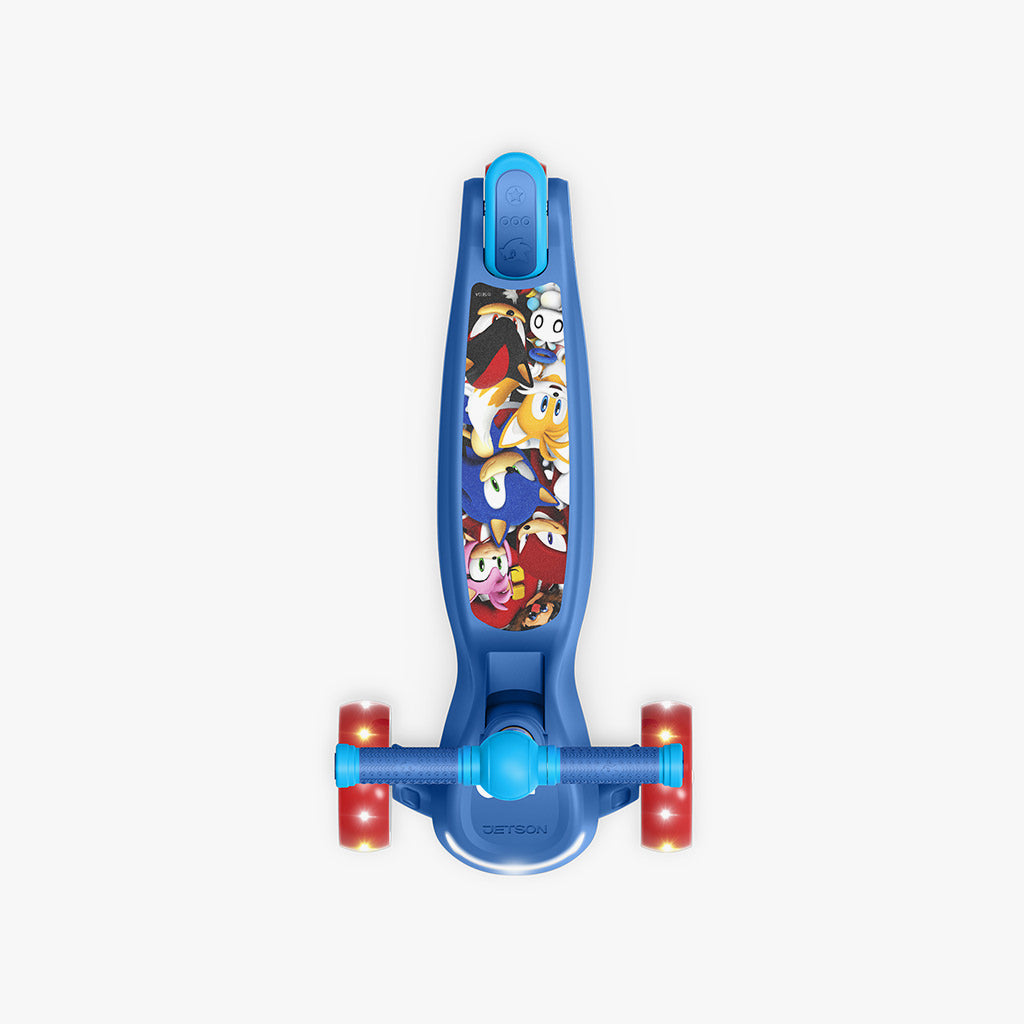 aerial view of the sonic themed scooter deck