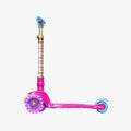pink three wheel kick scooter with light up wheels facing left