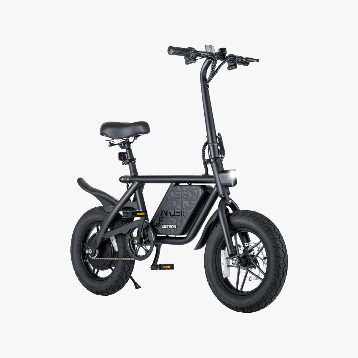 Atlas e-bike angles to the right with the kickstand down
