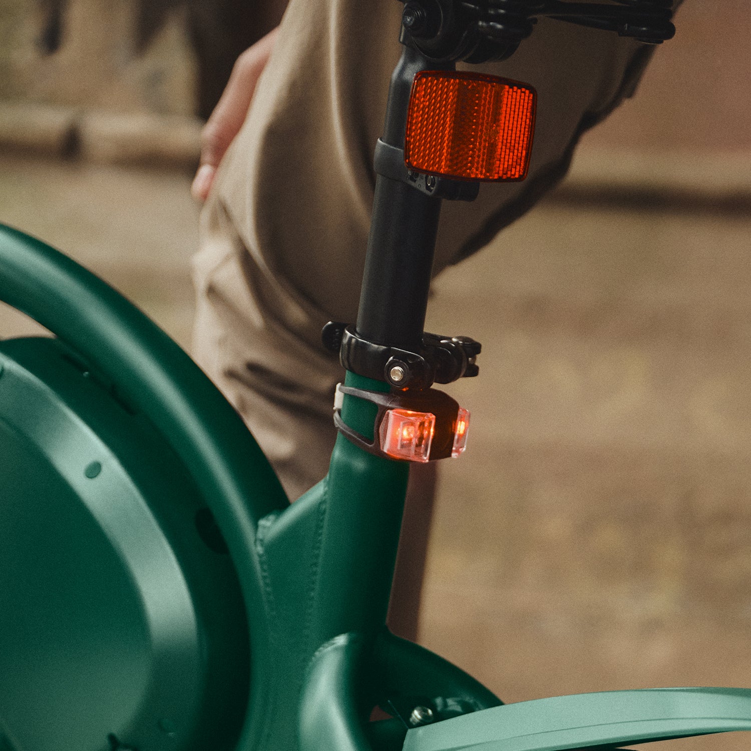 close up of Bolt Pro rear reflector and rear light