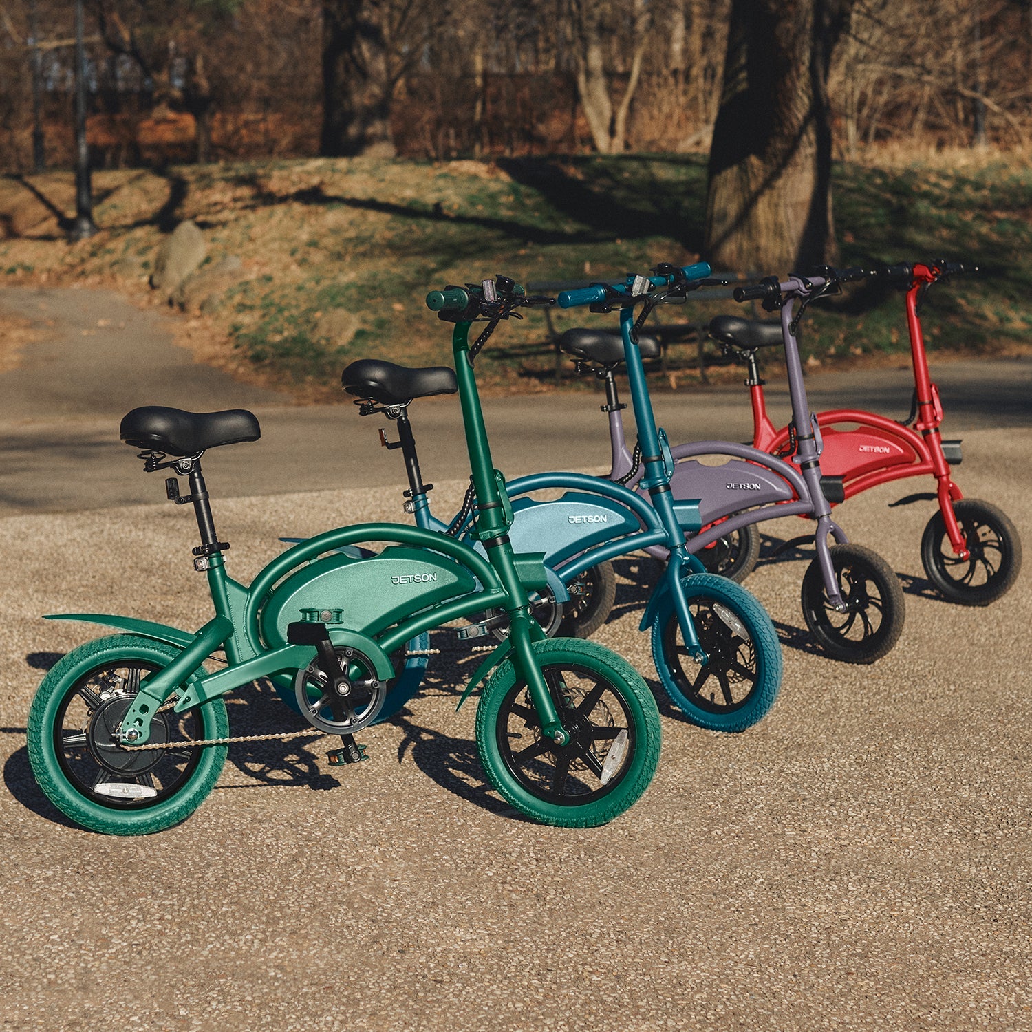 four Bolt Pro and Bolt bikes lined in a row