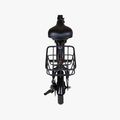 aerial view of the back of a rear basket attached to an e-bike