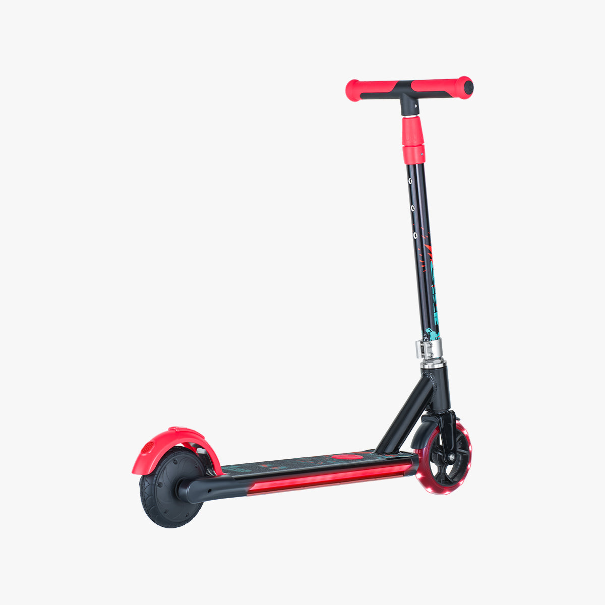 rear angle view of the darth vader electric scooter facing the right