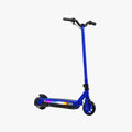 angled view of the echo x electric scooter in blue facing forward