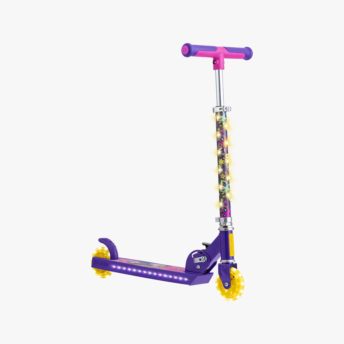 front angled view of the disney encanto kick scooter