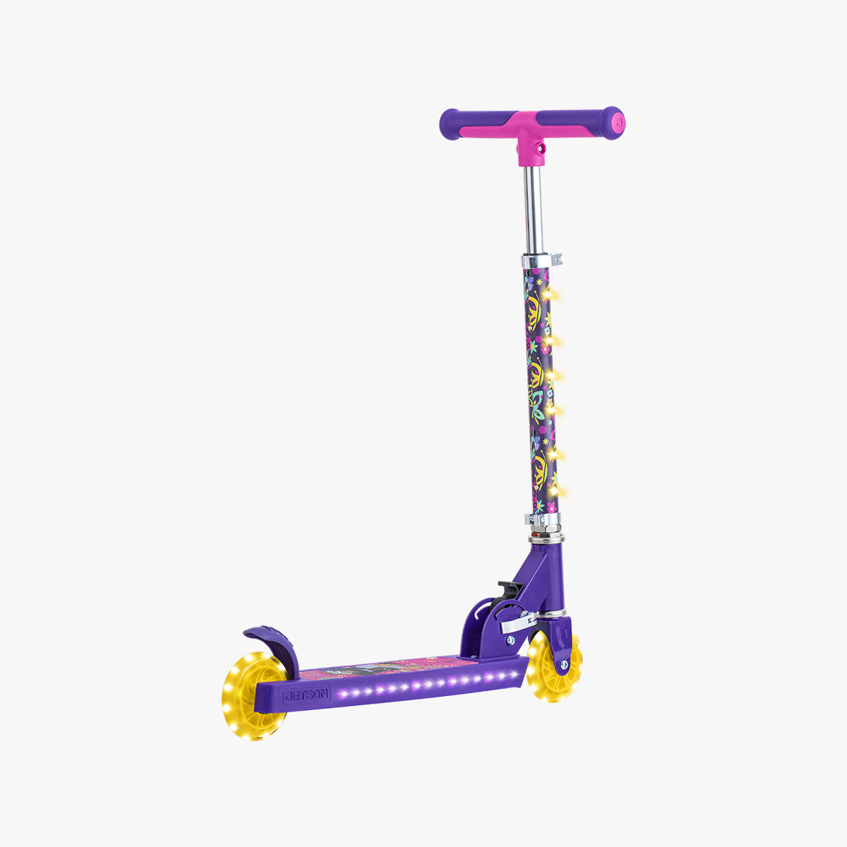 angled view of the disney encanto kick scooter