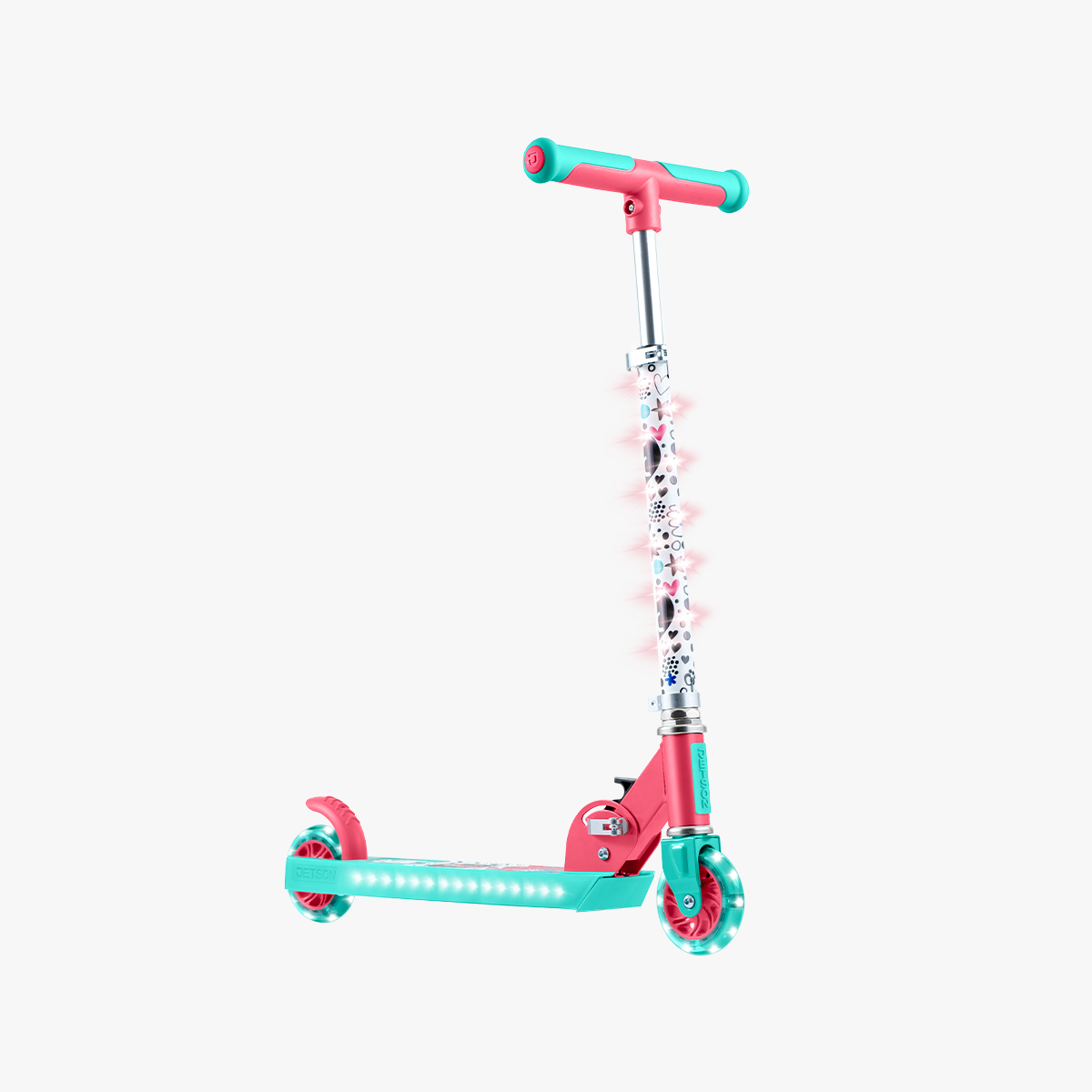 angled front view of the gabby's dollhouse kick scooter